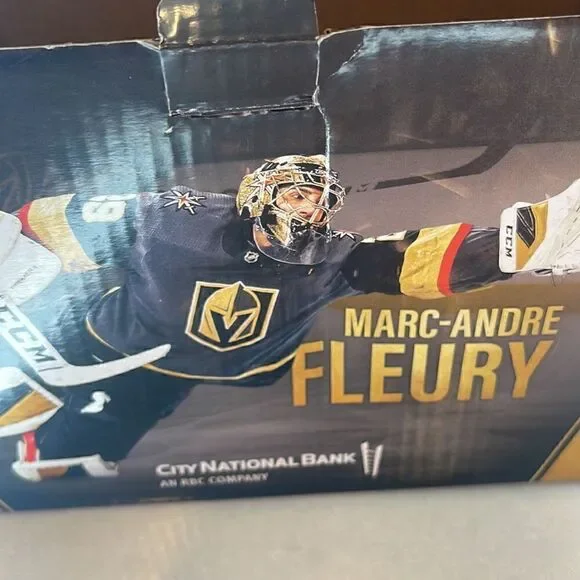 Marc-Andre Fleury NHL city national bank statue figurine new with box. Collected